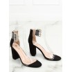 Luxusní dámské sandálky v černé barvě s průhledným zapínáním