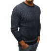 Tmavě modrý pánský pletený svetr