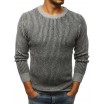 Trendový pánský pletený svetr šedé barvy