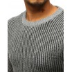Trendový pánský pletený svetr šedé barvy