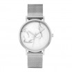 Trendy dámské stříbrné hodinky s originálním designem v ciferníku