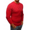 Červený pánský pulovr s kulatým výstřihem