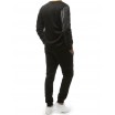 Mužská černá tepláková souprava s joggerovými kalhotami s patentem