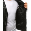 Černá pánská kožená bunda s 2 vnějšími kapsami