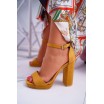 Dámské sandály na vysokém podpatku ve žluté barvě