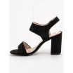 Černé dámské semišové sandály na podpatku módního designu