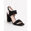 Černé dámské semišové sandály na podpatku módního designu