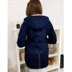 Trendy granátově modrá dámská jarní bunda s odnímatelnou kapucí