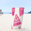 Růžový ručník na pláž s motivem melounů