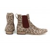 Extravagantní dámské kožené kotníkové boty leopardí