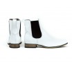 Stylové dámské bílé kožené boty nasouvací s boční gumou