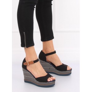Elegantní černé dámské sandály