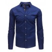 Trendy pánská slim fit košile modrá s potiskem jemných teček