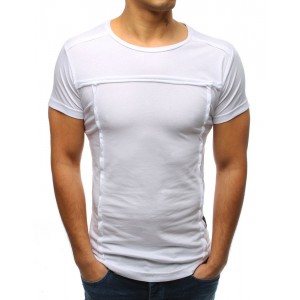Bílé bavlněné pánské tričko s krátkým rukávem