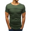 Moderní pánské tričko s krátkým rukávem v zelené barvě bez potisku