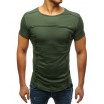 Moderní pánské tričko s krátkým rukávem v zelené barvě bez potisku