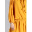 Krásné jarní mini šaty volného střihu ve žluté barvě a s ozdobnou šňůrkou