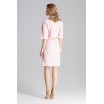 Elegantní dámské růžové midi šaty s elastickým pasem a trendy vázáním