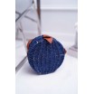 Kvalitní dámská pletená kabelka v modré barvě