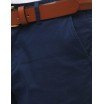 Společenské pánské slim kalhoty v modré barvě se zapínáním na zip