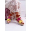 Stylové dámské sandály v kombinaci barev a na pletencový platformě