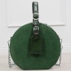 Originální kulatá dámská smaragdově zelené crossbody kabelka 