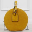 Trendy dámská žlutá crossbody kabelky v módních kulatého tvaru