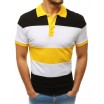 Trendy dámské černo-žluté pánské tričko s límečkem a krátkým rukávem