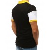 Trendy dámské černo-žluté pánské tričko s límečkem a krátkým rukávem