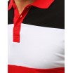 Módní pánské polo tričko s límečkem s bílo černo červenou kombinaci