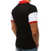 Módní pánské polo tričko s límečkem s bílo černo červenou kombinaci