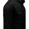 Elegantní pánská černá košile s dlouhým rukávem a zapínáním na knoflíky