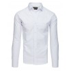 Stylová pánská bílá košile se zapínáním na knoflíky a dlouhým rukávem