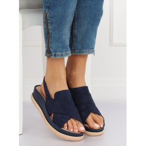 Pohodlné letní sandály na gumové podrážce modré barvy