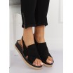 Letní pohodlné páskové sandály černé barvy