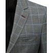 Neformální pánské sako v šedé barvě s károvaným vzorem