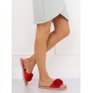 Červené dámské pantofle s námořnickým motivem
