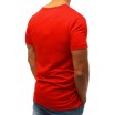 Červené pánské tričko s krátkým rukávem s výrazným barevným nápisem