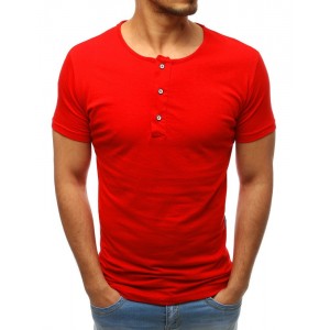 Bavlněné pánské tričko s krátkým rukávem červené barvy