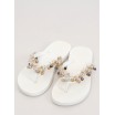 Dámské pantofle na léto v bílé barvě