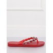 Červené oblázkové pantofle na léto pro dámy