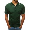 Stylové pánské polo tričko v zelené barvě s barevným lemem