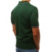 Stylové pánské polo tričko v zelené barvě s barevným lemem