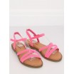 Neonově růžové dámské letní páskové sandály