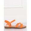 Dámské letní sandály v krásné oranžové barvě a na nízké podrážce