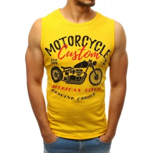 Pánské tílko v žluté barvě s potiskem motorky