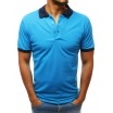 Kvalitní pánské polo tričko v krásné tyrkysové barvě s modrým límcem