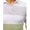 Pánské bílé polo tričko s krátkým rukávem a pastelovými pruhy