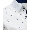 Bílá pánská vzorovaná košile s krátkým rukávem