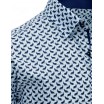 Pánská košile s krátkým rukávem a modrým vzorem